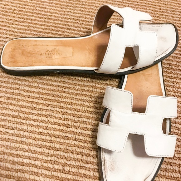 hermes slides white